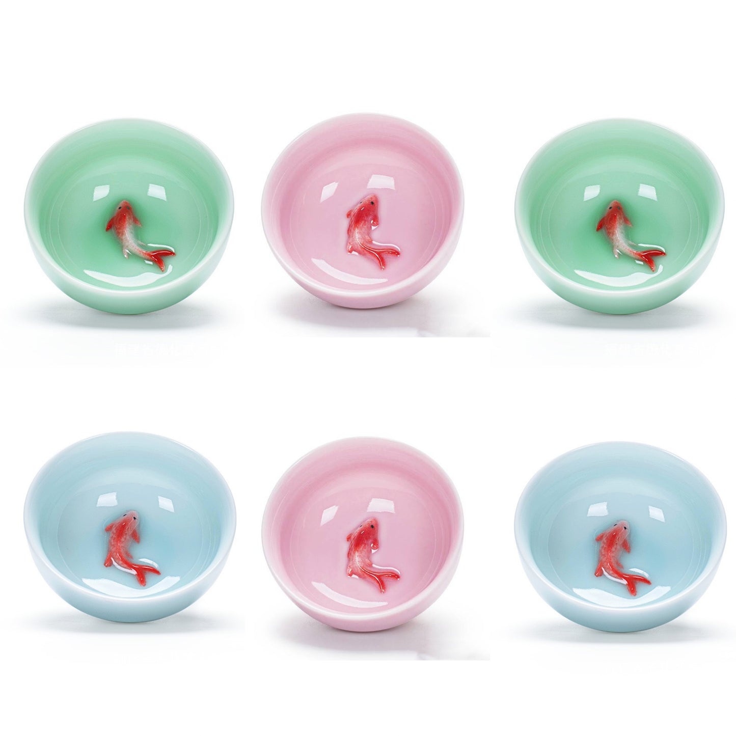 Red Fish Tea Cups
