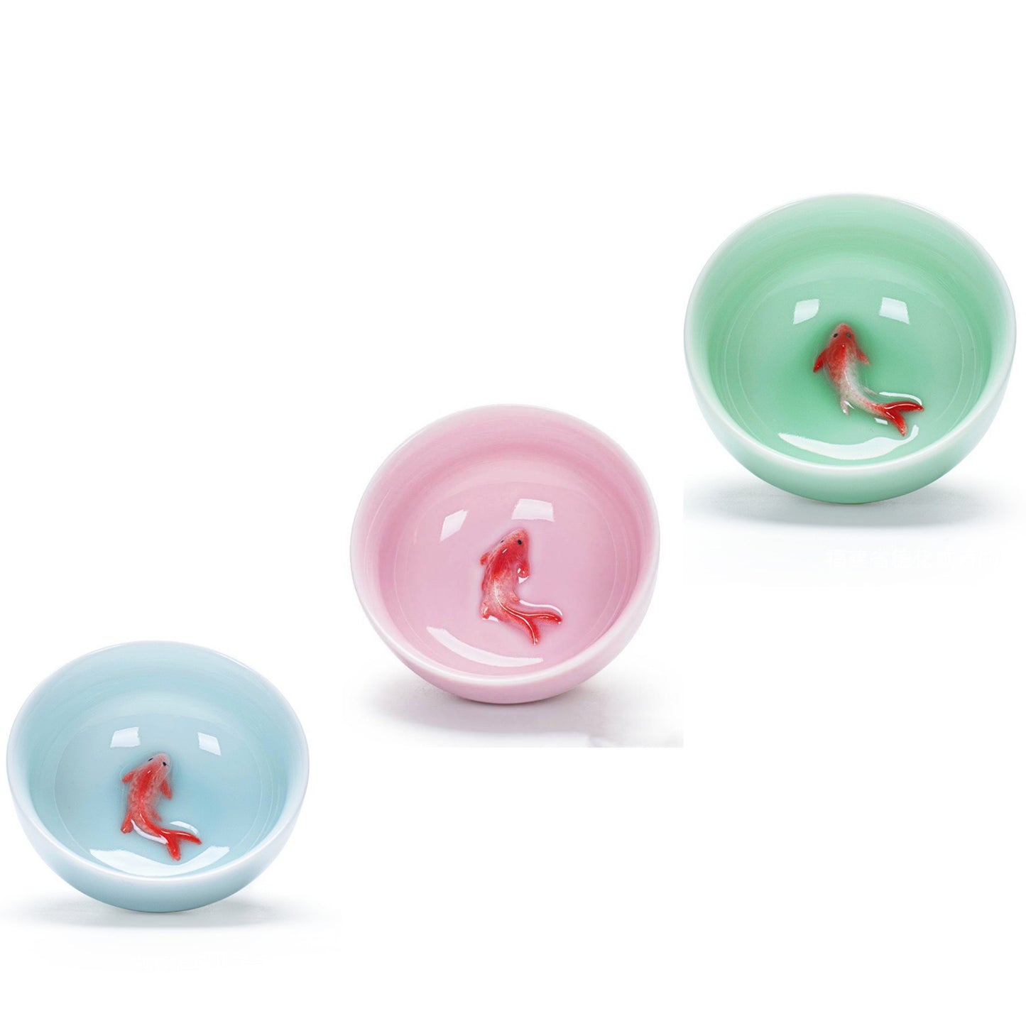 Red Fish Tea Cups