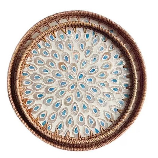 Hand-woven Rattan Trays-Round(2 sizes)