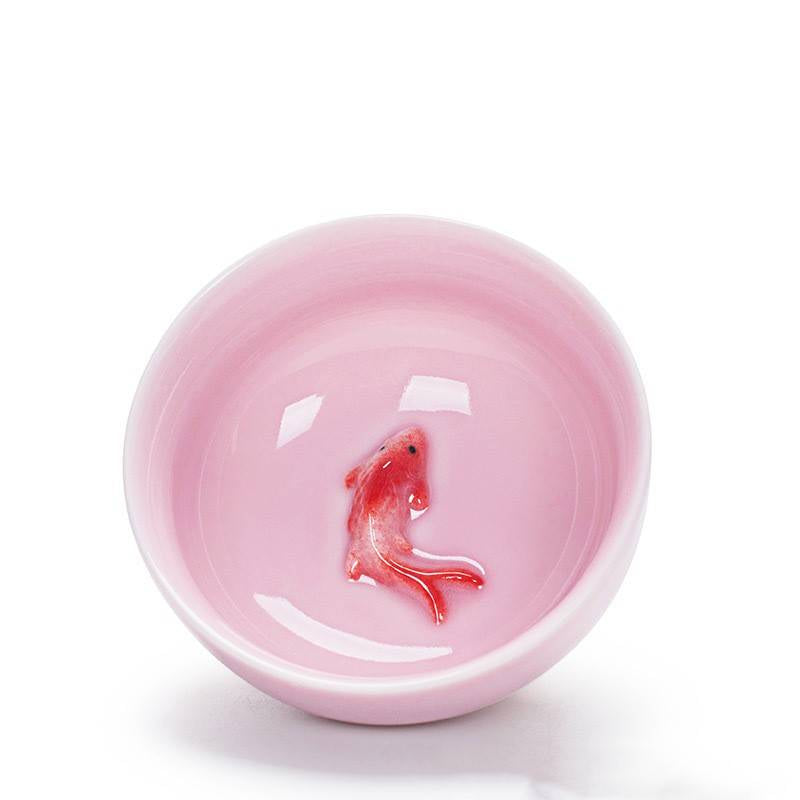 Red Fish Tea Cups
