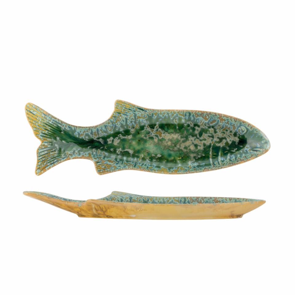 Hadden Serving Plate, Green, Stoneware