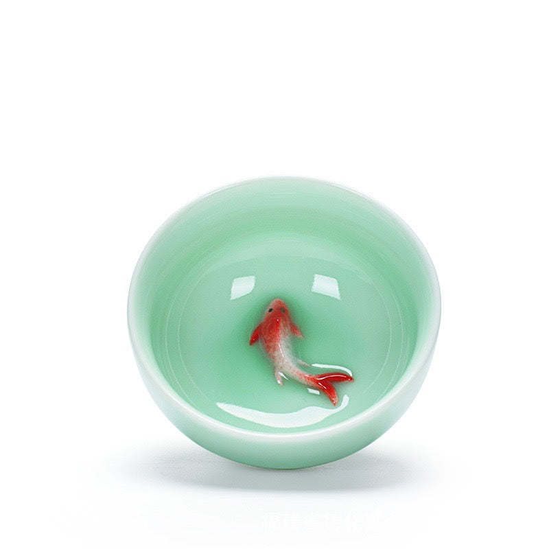 Red Fish Tea Cups
