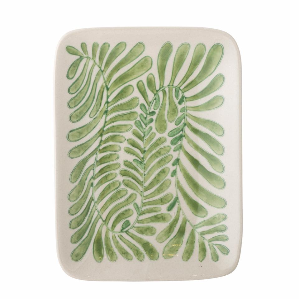 Fauni Plate, Green, Red,Stoneware