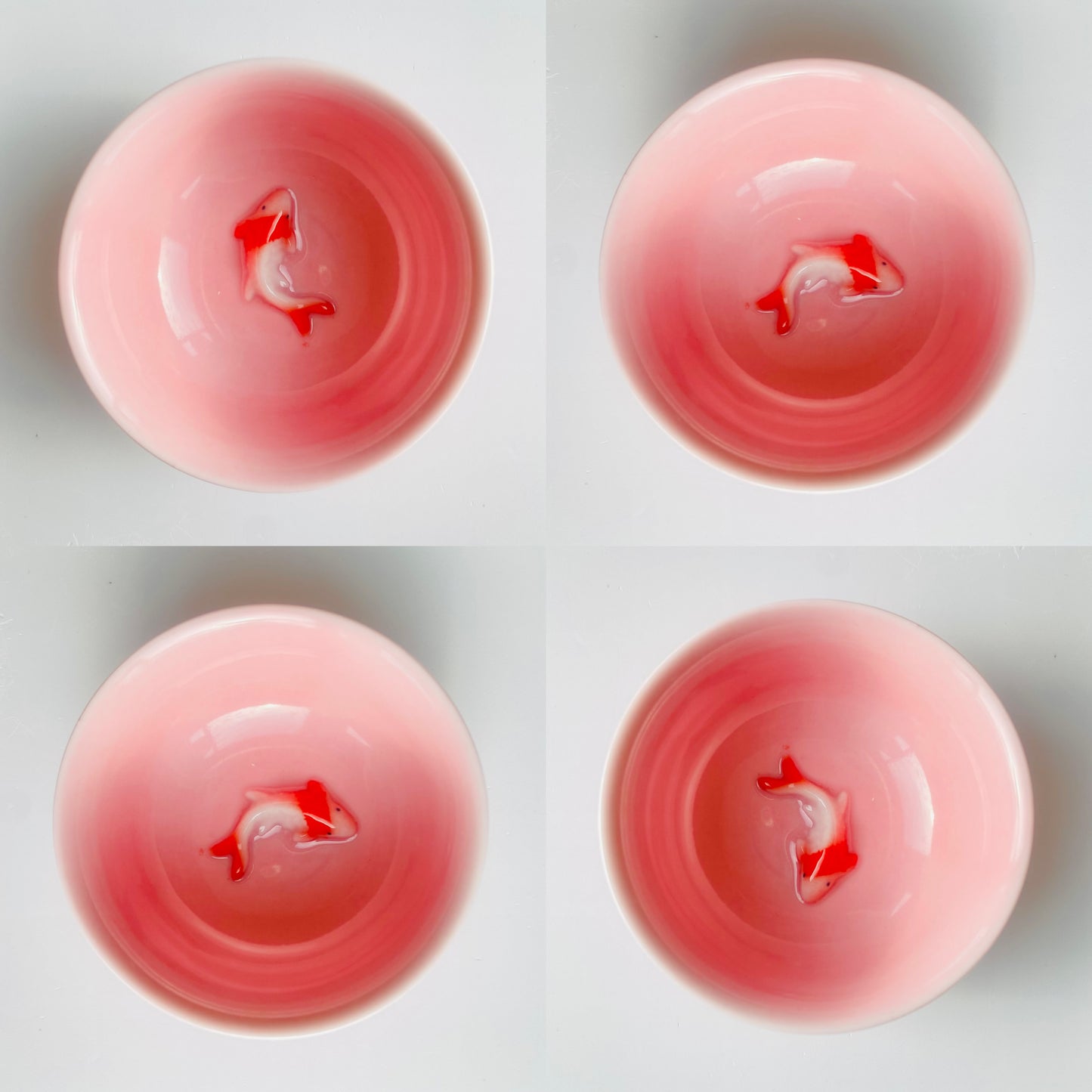 Red Fish Tea Cups