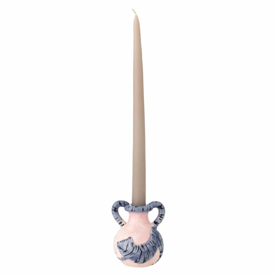 Ryker Candle Holder, Blue, Stoneware