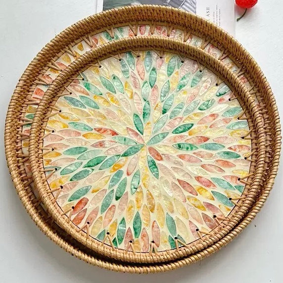Hand-woven Rattan Trays-Round(2 sizes)