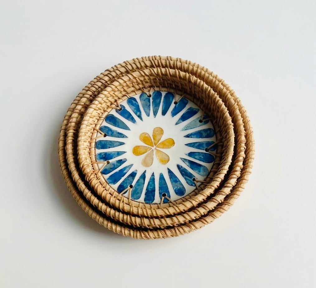 Hand-woven Rattan Trays-Round(3 sizes)