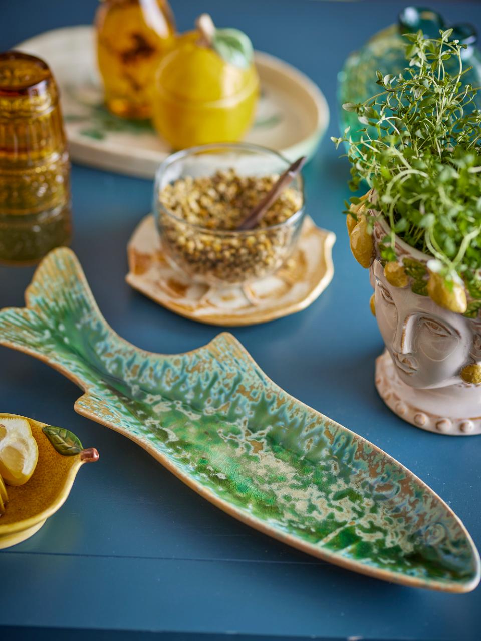 Hadden Serving Plate, Green, Stoneware