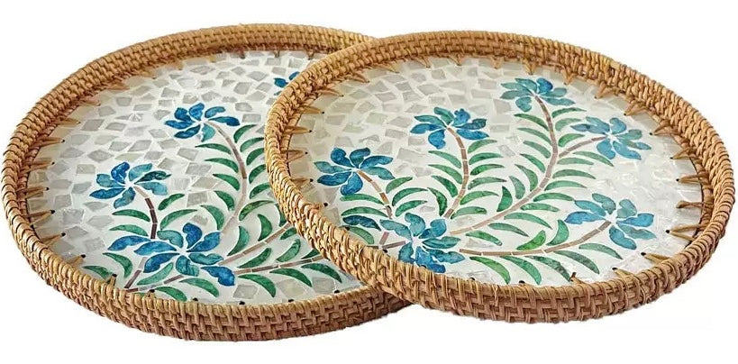 Hand-woven Rattan Trays-Round(2 sizes)