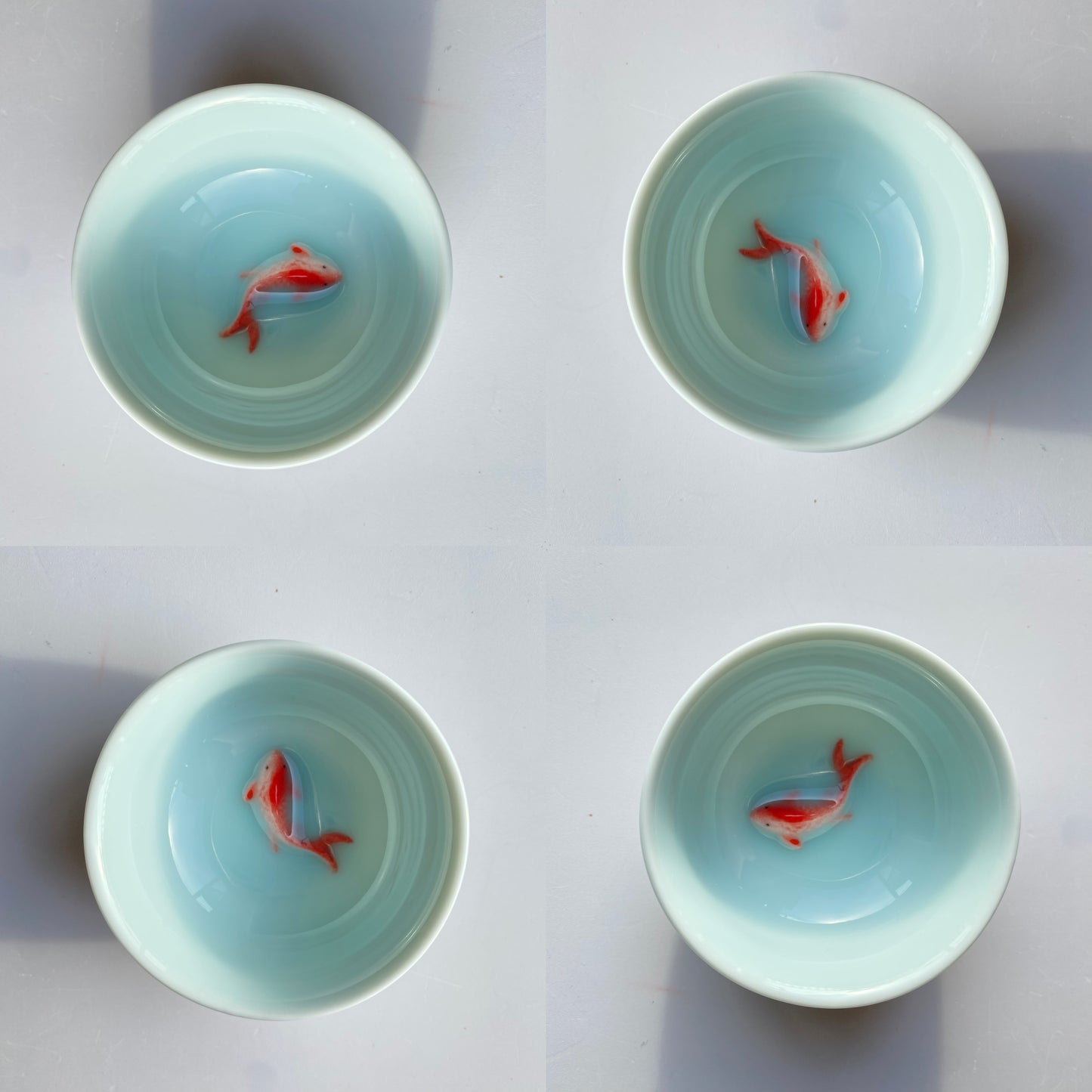 Red Fish Tea Cups