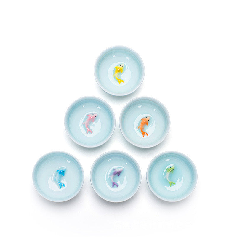 Fish Tea Cups-blue