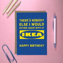 Funny Birthday Card - Ikea Arguments Logo Card for Partner