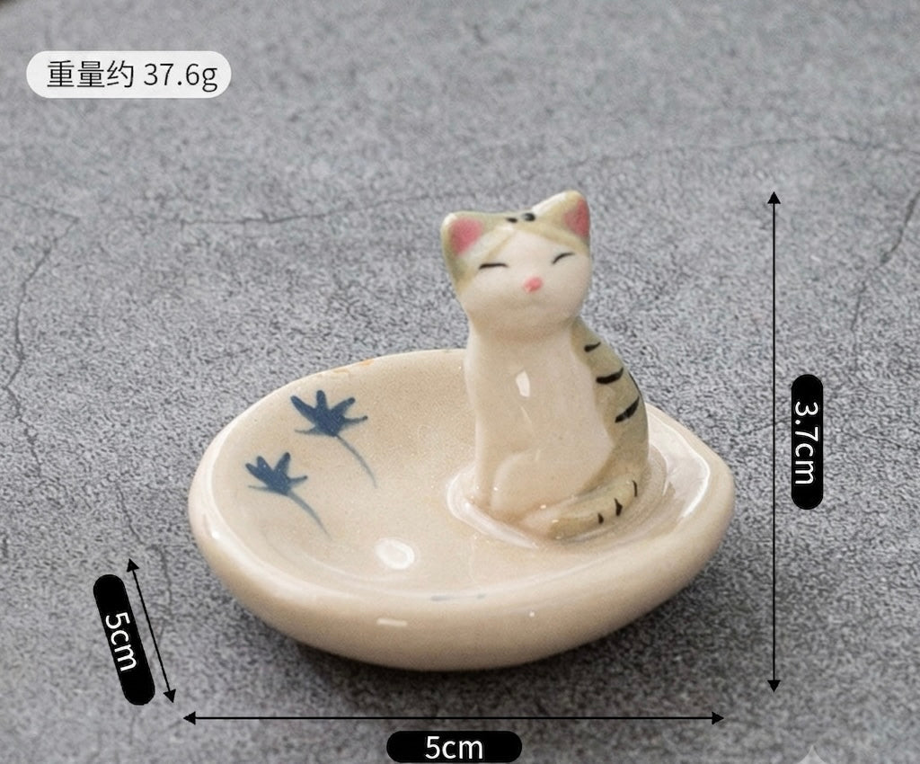 Cat Incense Cone/ Ring Holder
