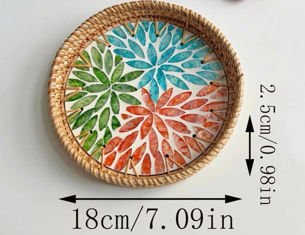 Hand-woven Rattan Trays-Round(3 sizes)