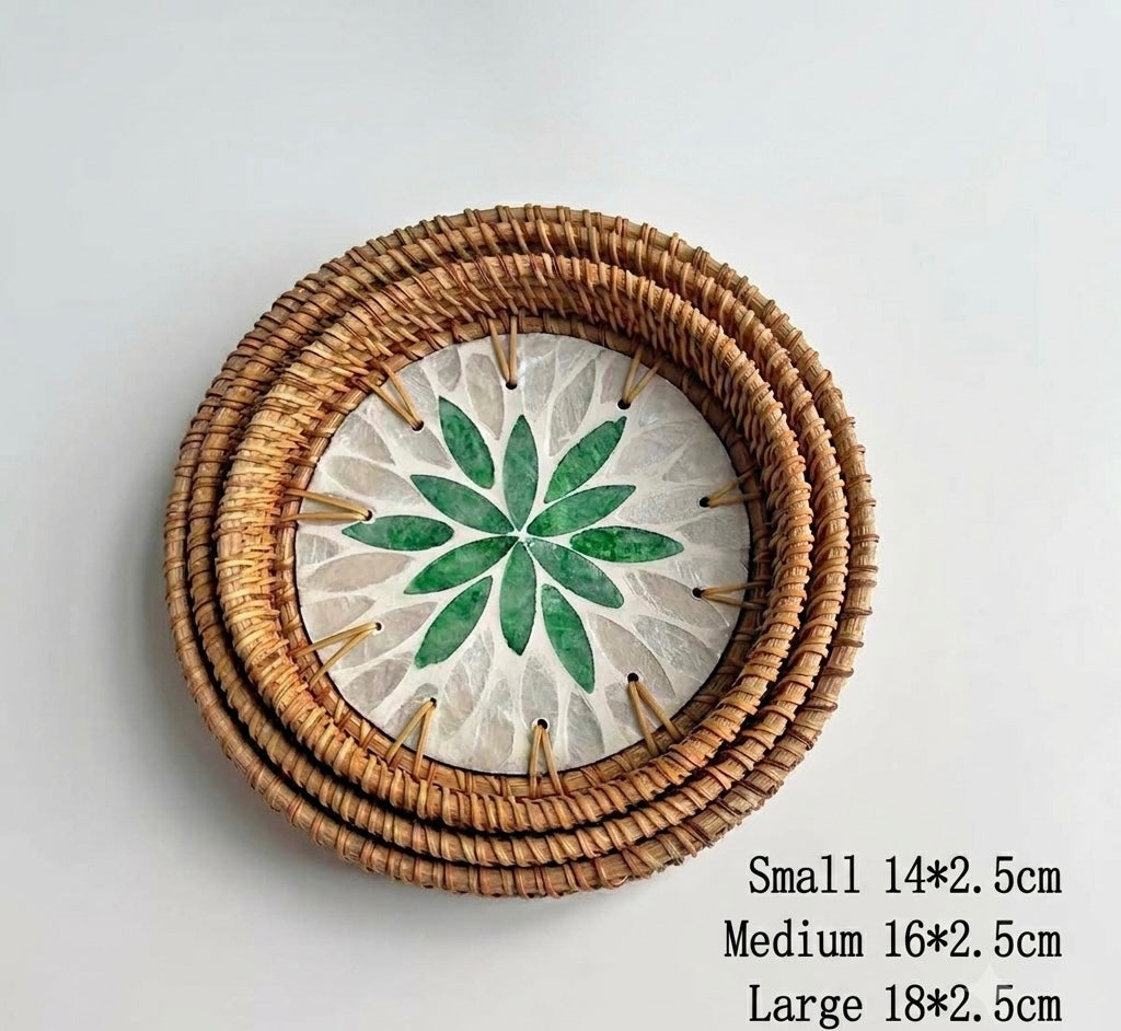Hand-woven Rattan Trays-Round(3 sizes)