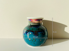 Handmade Turquoise with Gold Speckled Glaze Vases