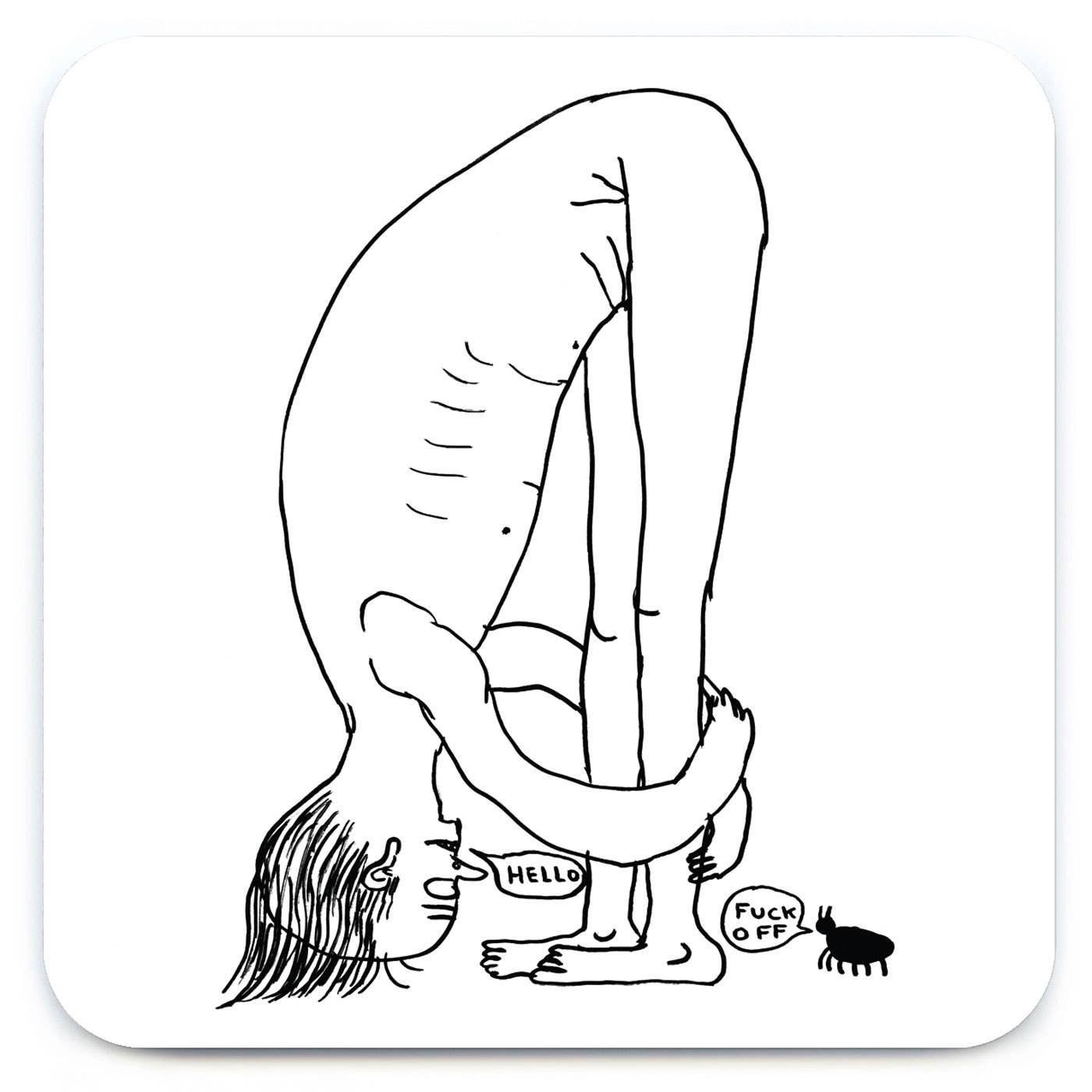 Funny Art Coaster By David Shrigley - Hello Ant