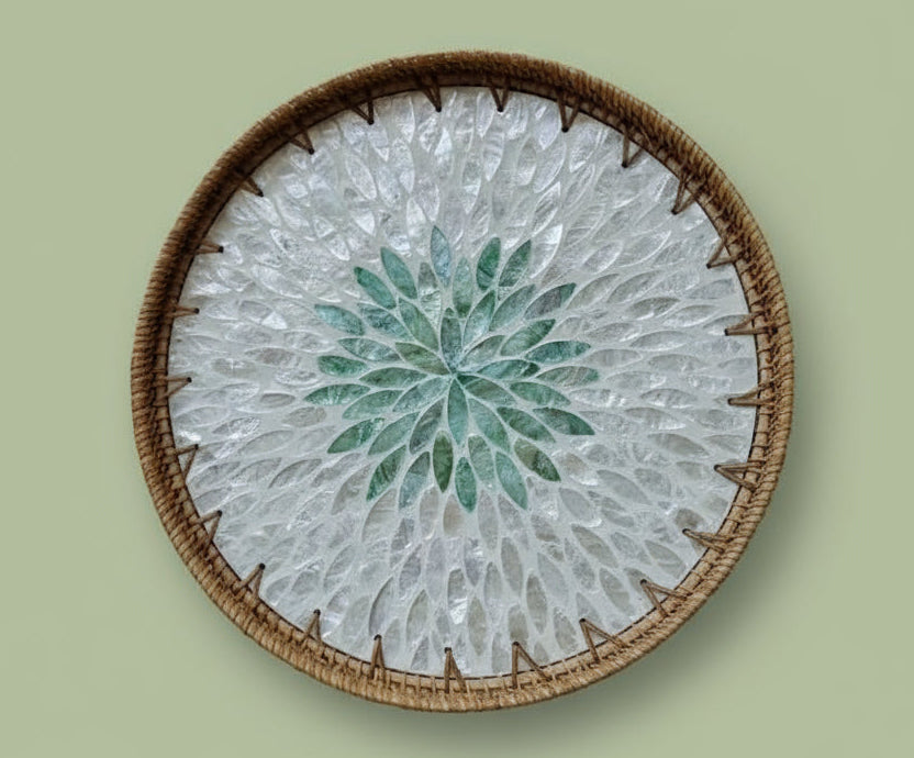 Hand-woven Rattan Trays-Leaf Radiance
