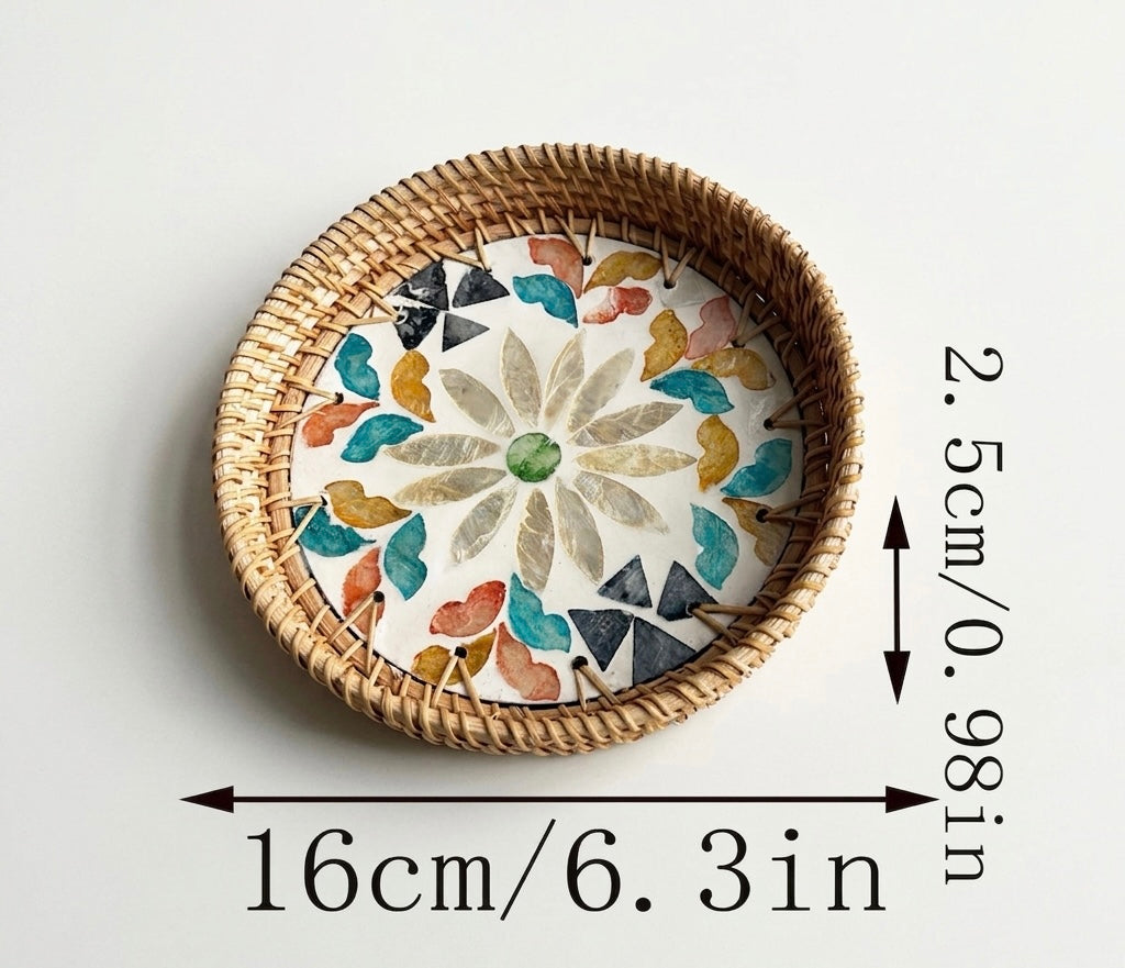 Hand-woven Rattan Trays-Round(3 sizes)