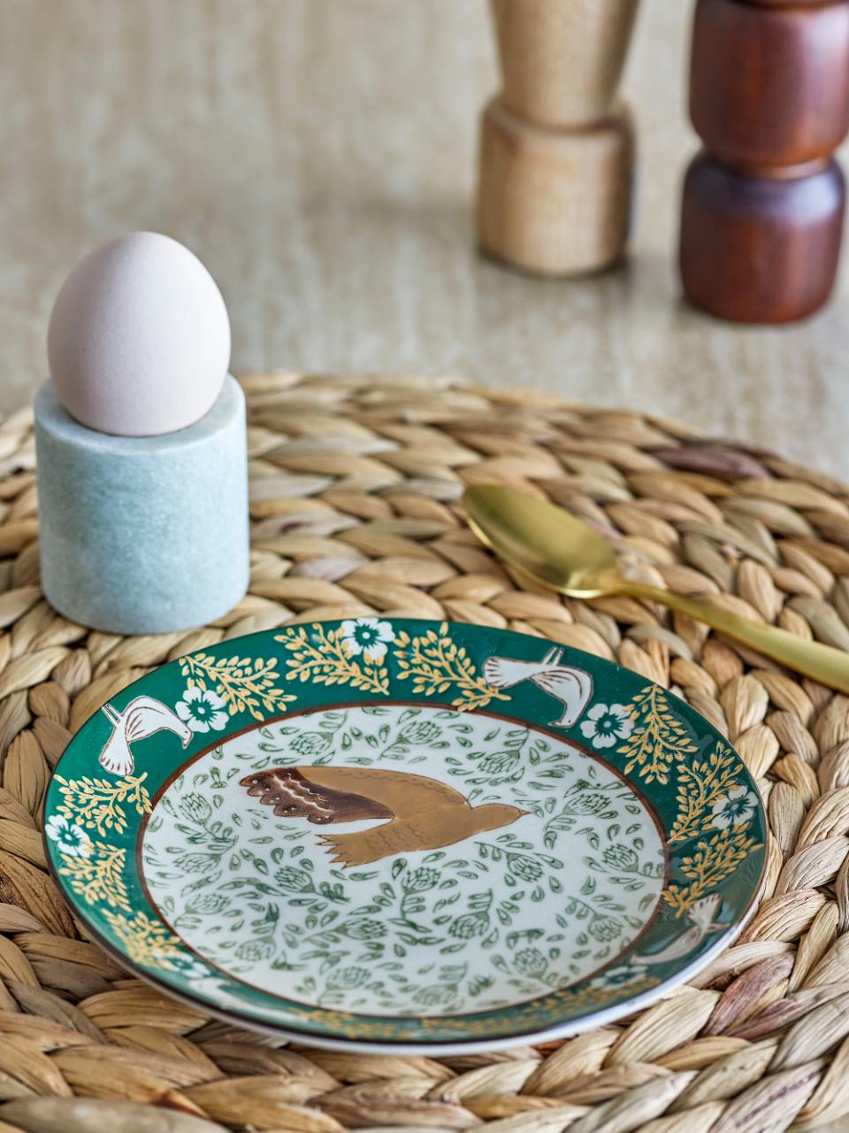 Hezha Plate, Green, Stoneware