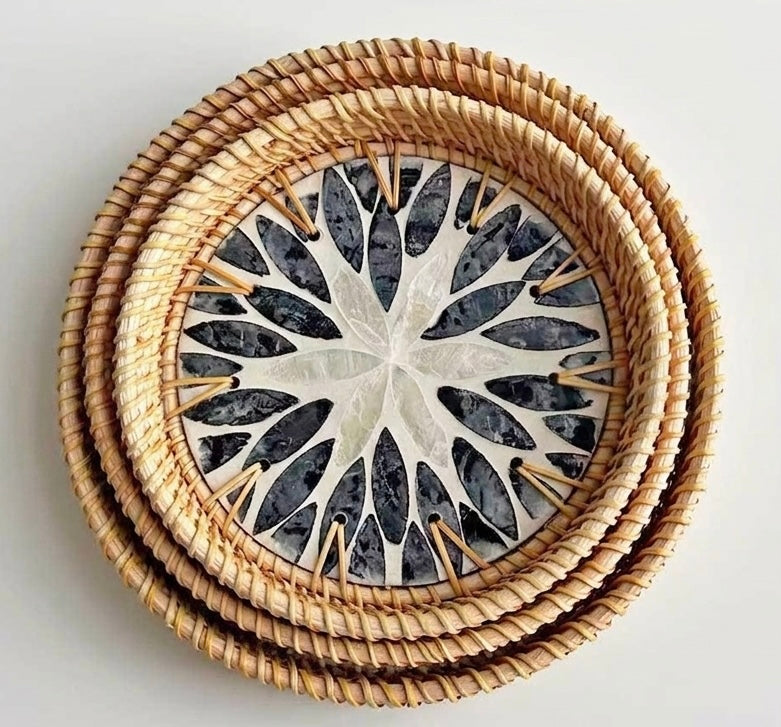 Hand-woven Rattan Trays-Round(3 sizes)
