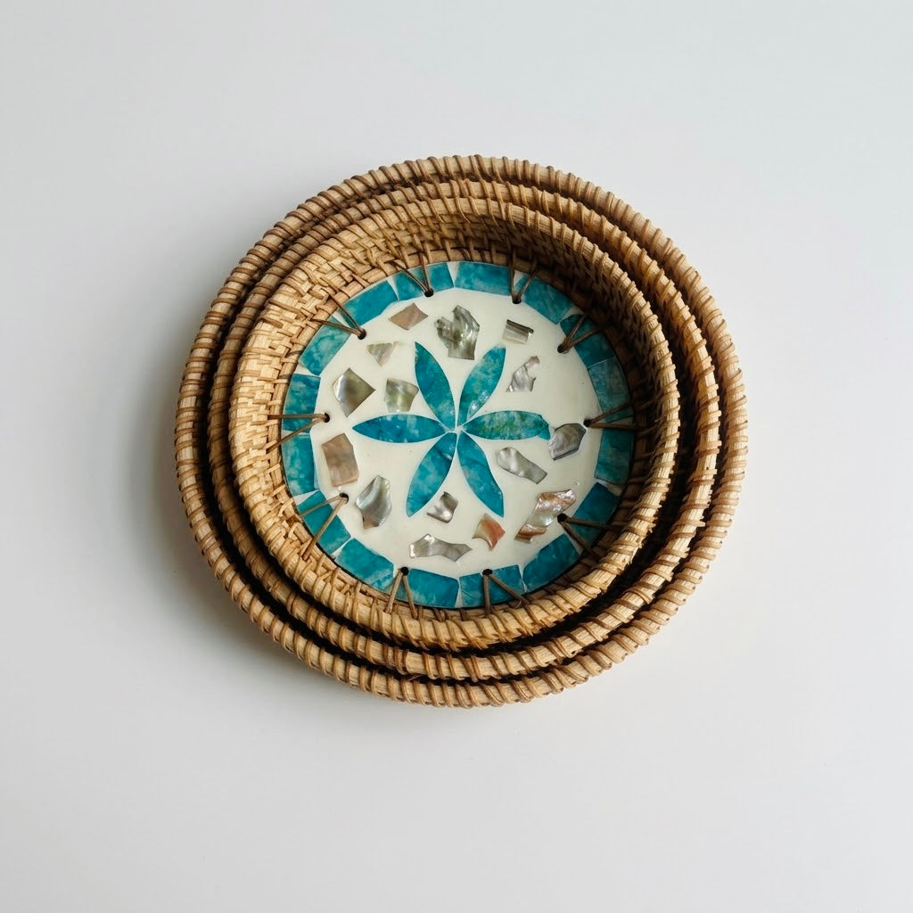 Hand-woven Rattan Trays-Round(3 sizes)