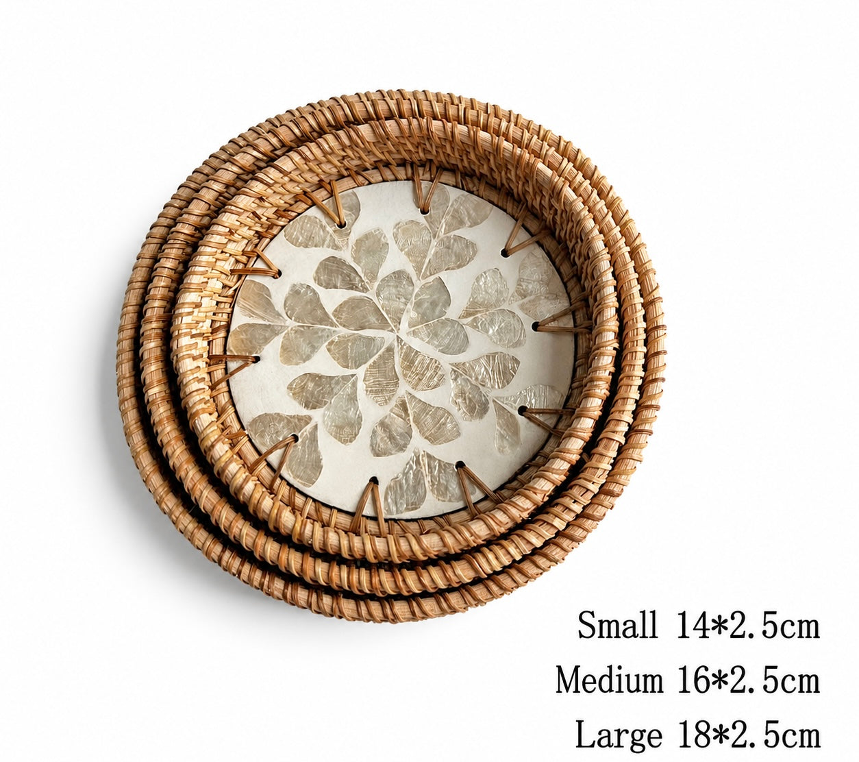 Hand-woven Rattan Trays-Round(3 sizes)