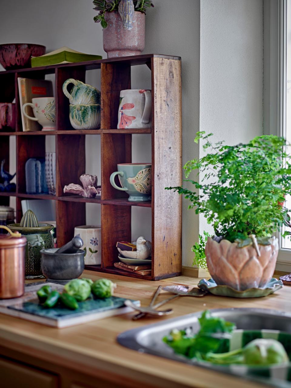 Rosalynde Mug, White, Green,Stoneware