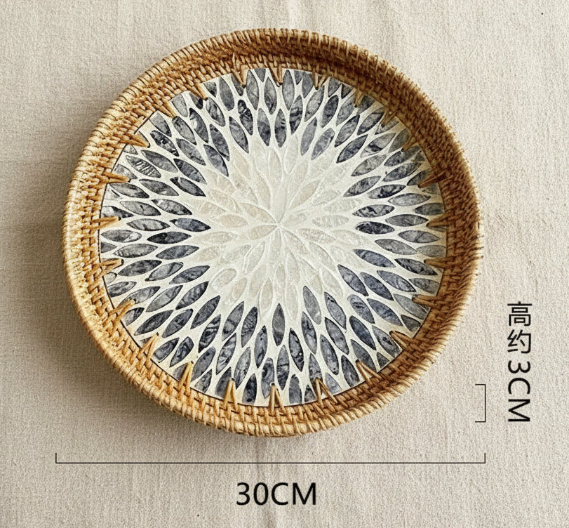 Hand-woven Rattan Trays-Leaf Radiance