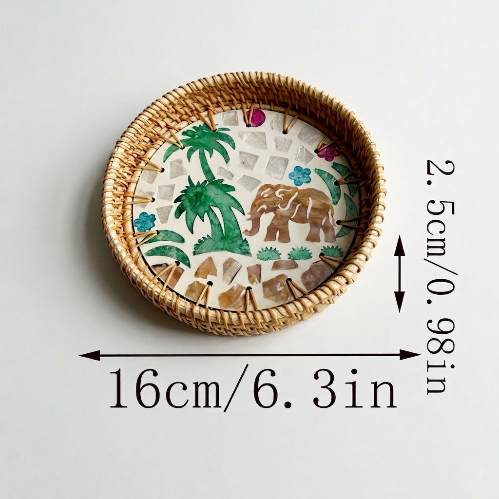 Hand-woven Rattan Trays-Round(3 sizes)