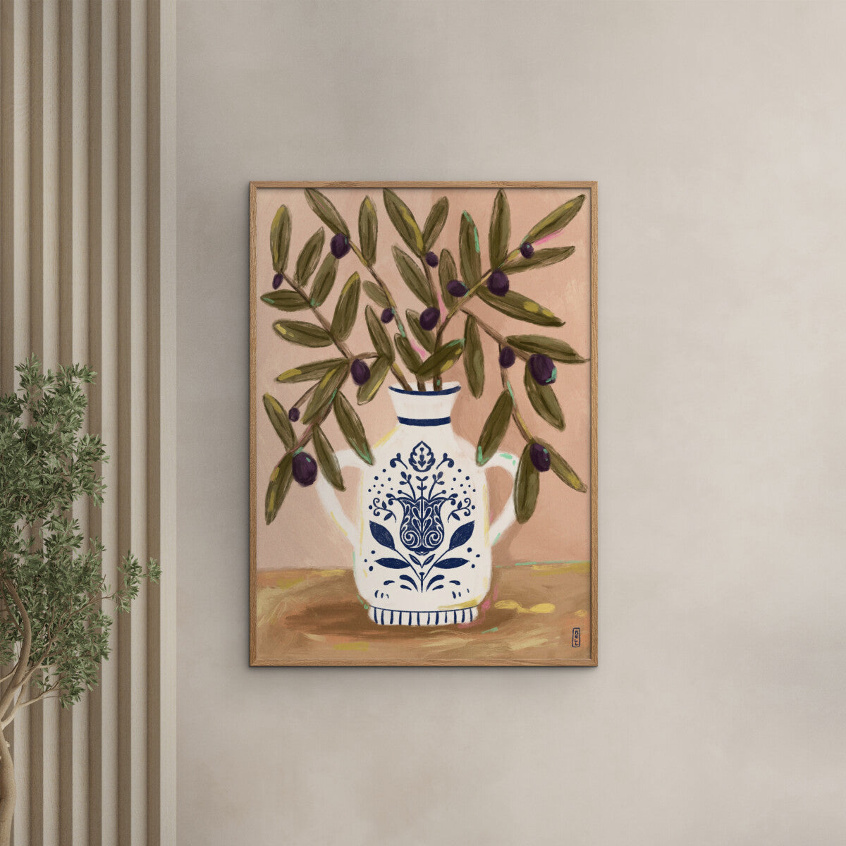 Olive Branches In a Pot Painting