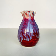 Handmade Small Wine Red Drippy Glazed Vases