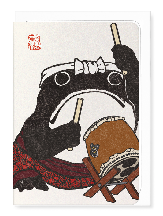 TAIKO DRUMMER EZEN FROG: Greeting Card