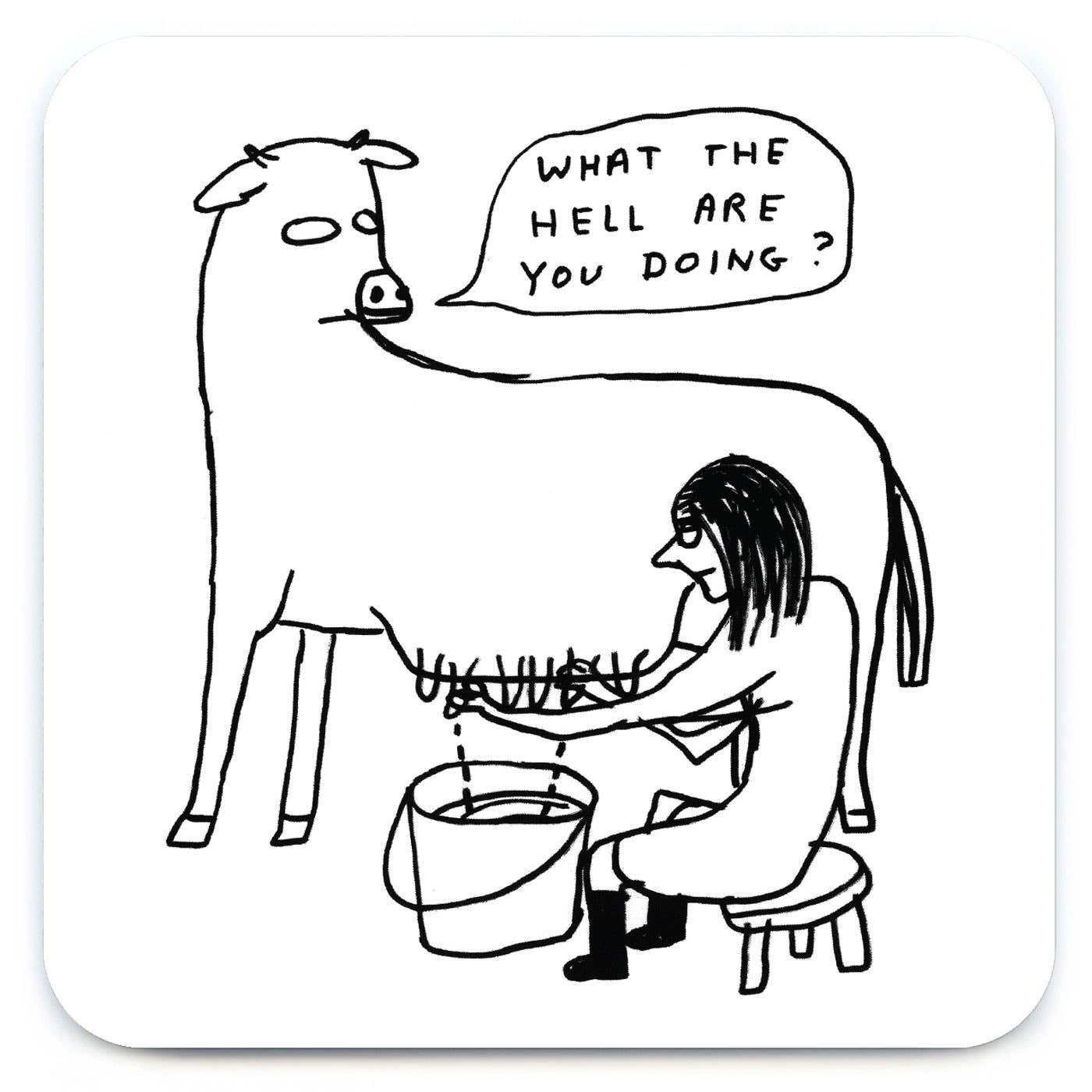 Funny Art Coaster By David Shrigley - What The Hell