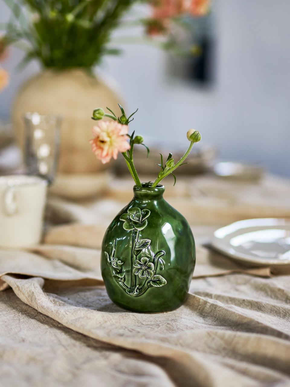 Ramia Vase, Green, Stoneware
