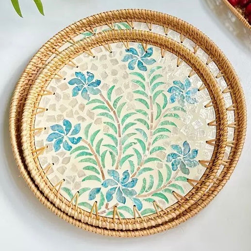 Hand-woven Rattan Trays-Round(2 sizes)