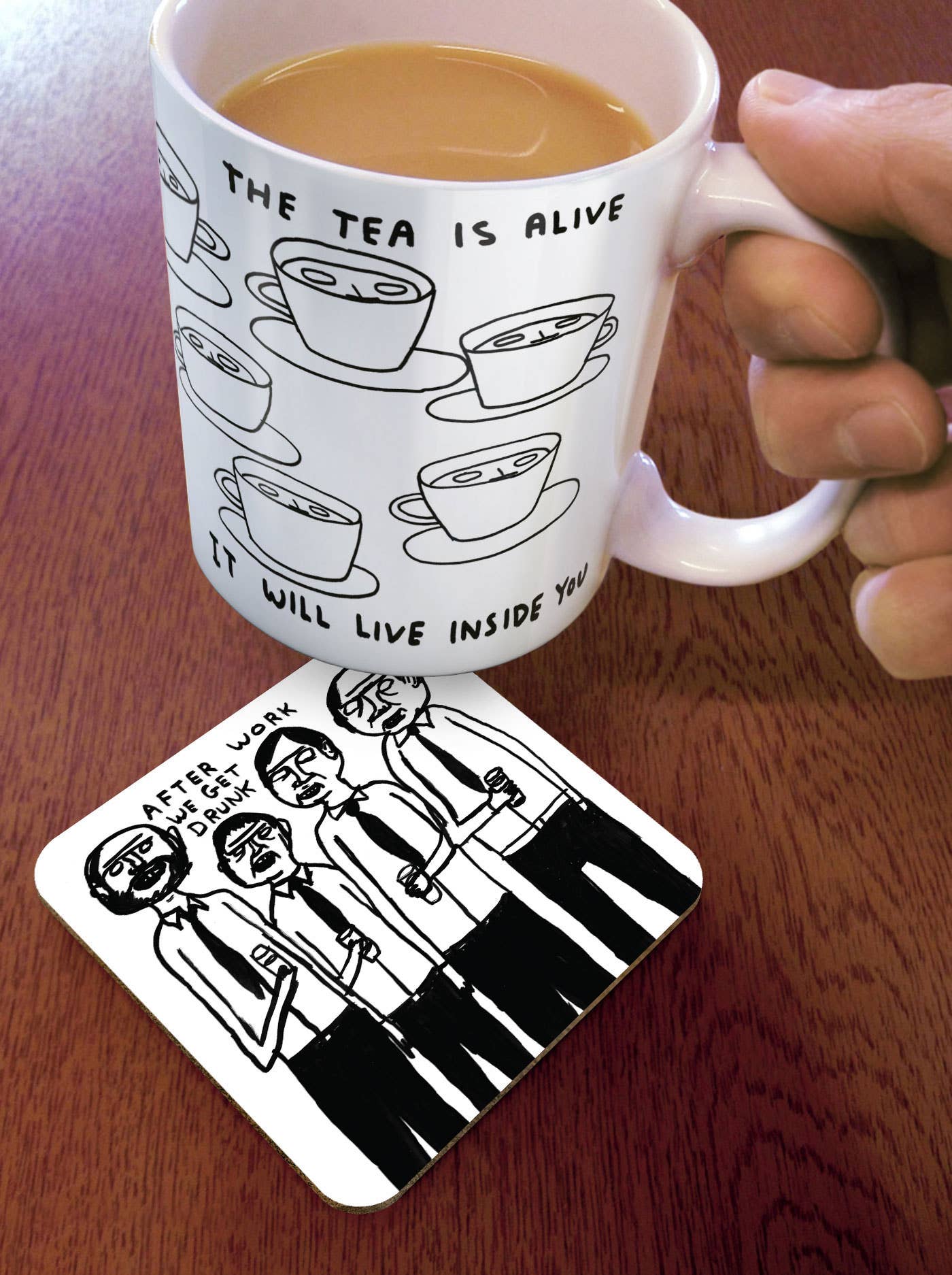 Funny Art Coaster By David Shrigley - After Work Get Drunk