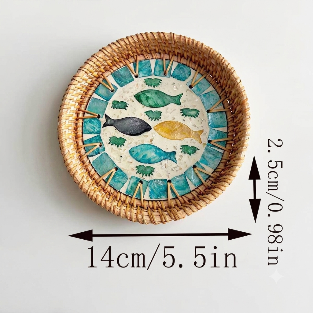 Hand-woven Rattan Trays-Round(3 sizes)