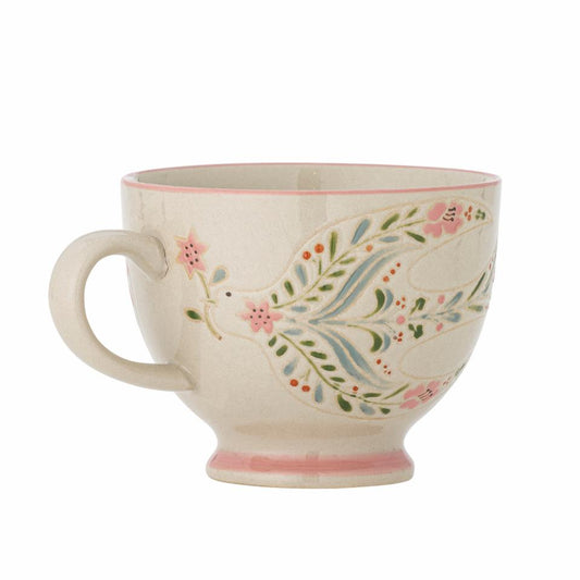 Rosalynde Mug, White, Green,Stoneware