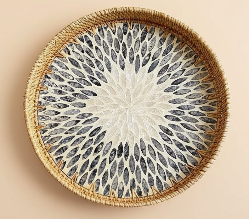 Hand-woven Rattan Trays-Leaf Radiance