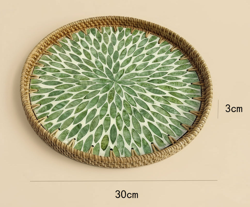 Hand-woven Rattan Trays-Leaf Radiance