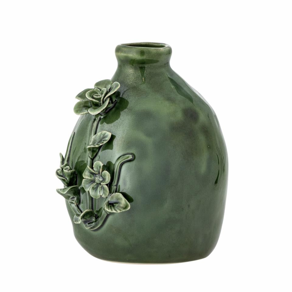 Ramia Vase, Green, Stoneware