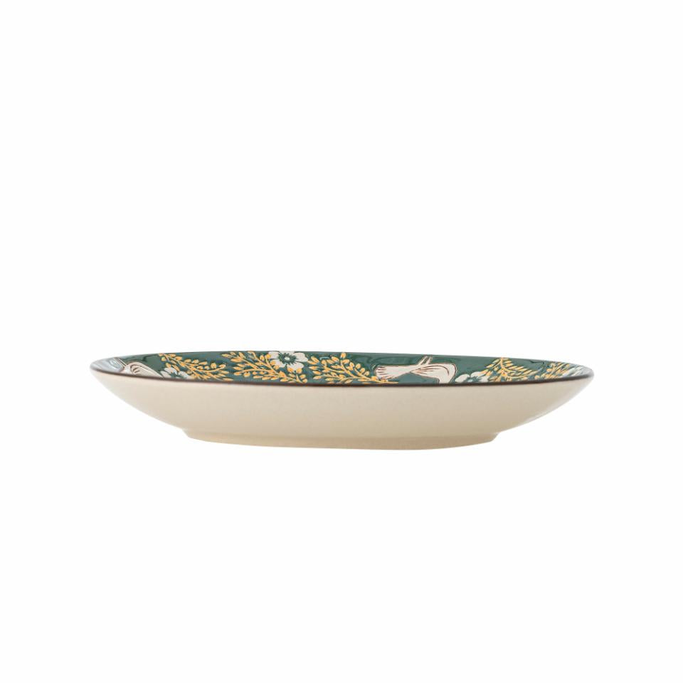 Hezha Plate, Green, Stoneware