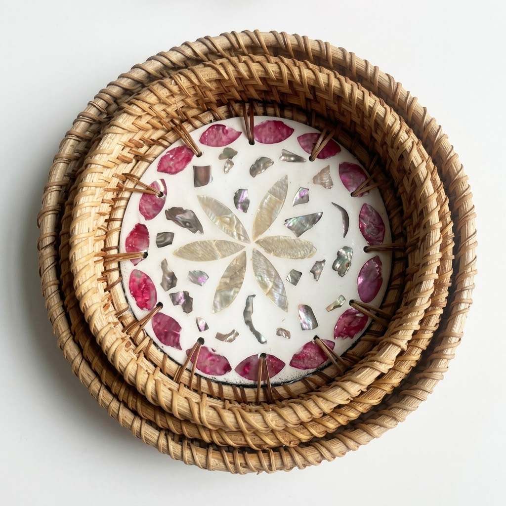 Hand-woven Rattan Trays-Round(3 sizes)