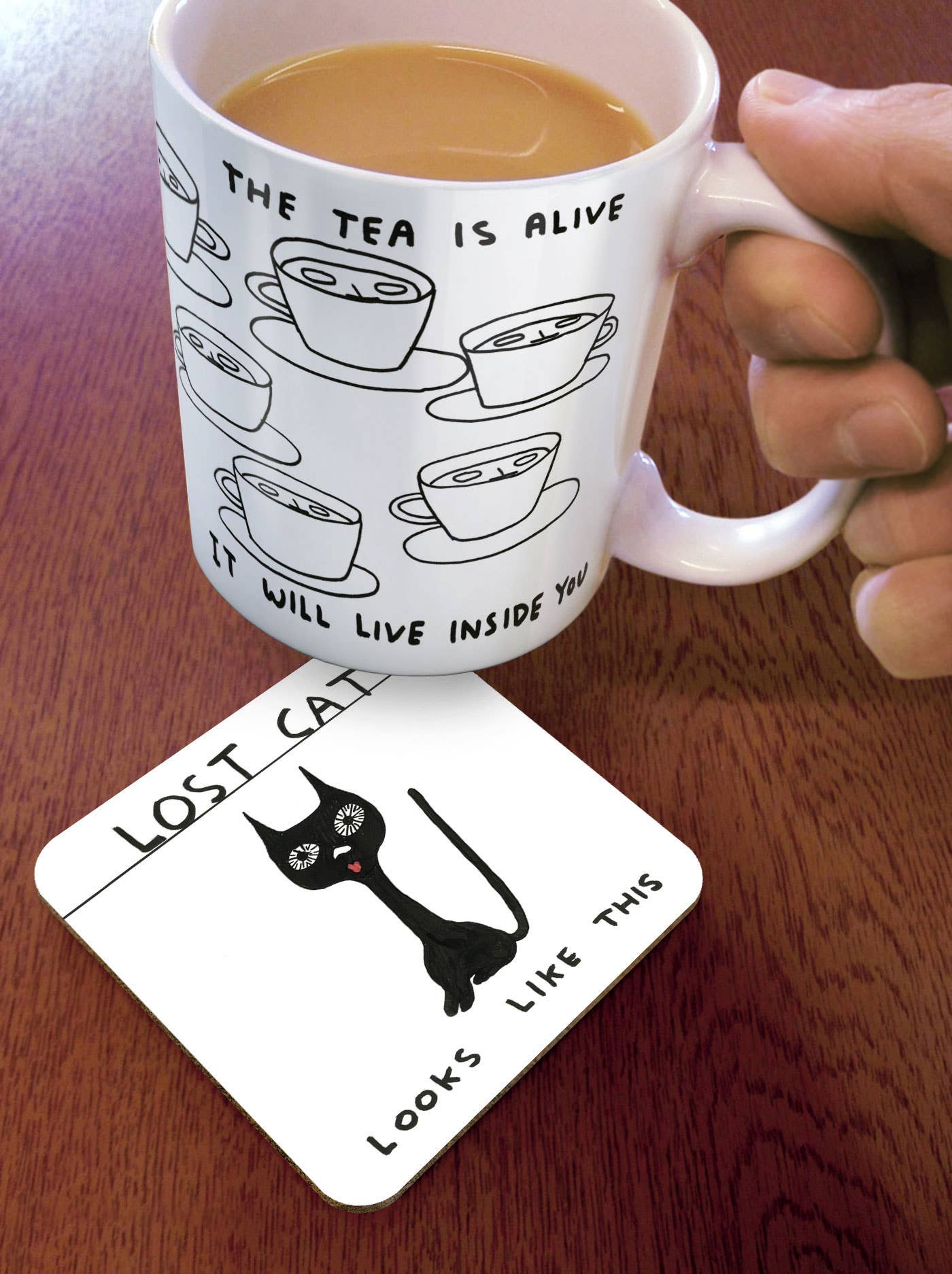 Funny Art Coaster By David Shrigley - Lost Cat