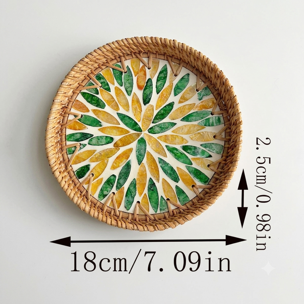 Hand-woven Rattan Trays-Round(3 sizes)