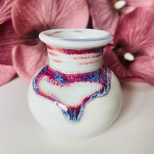 Handmade Little White Vases with Crackle Top Layer Glaze