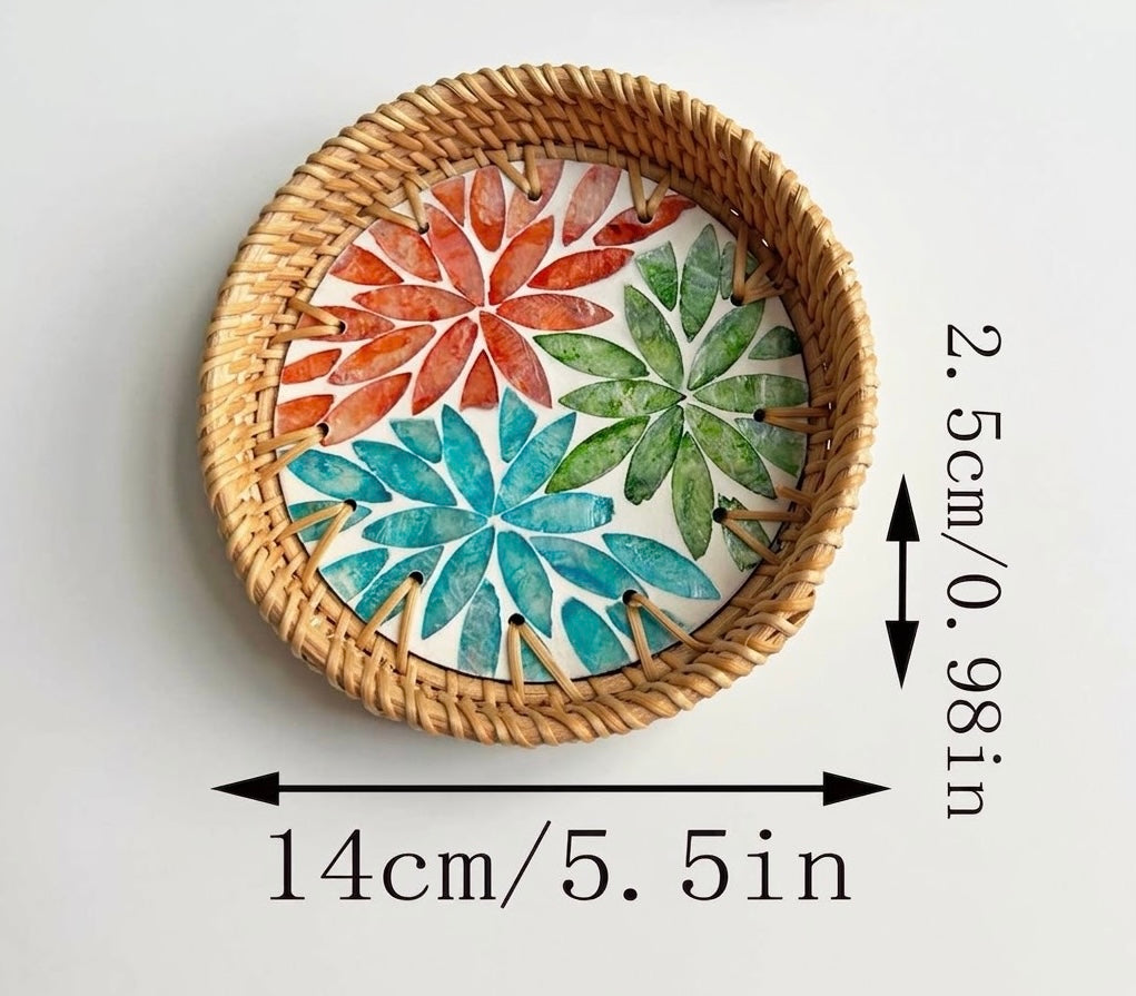 Hand-woven Rattan Trays-Round(3 sizes)