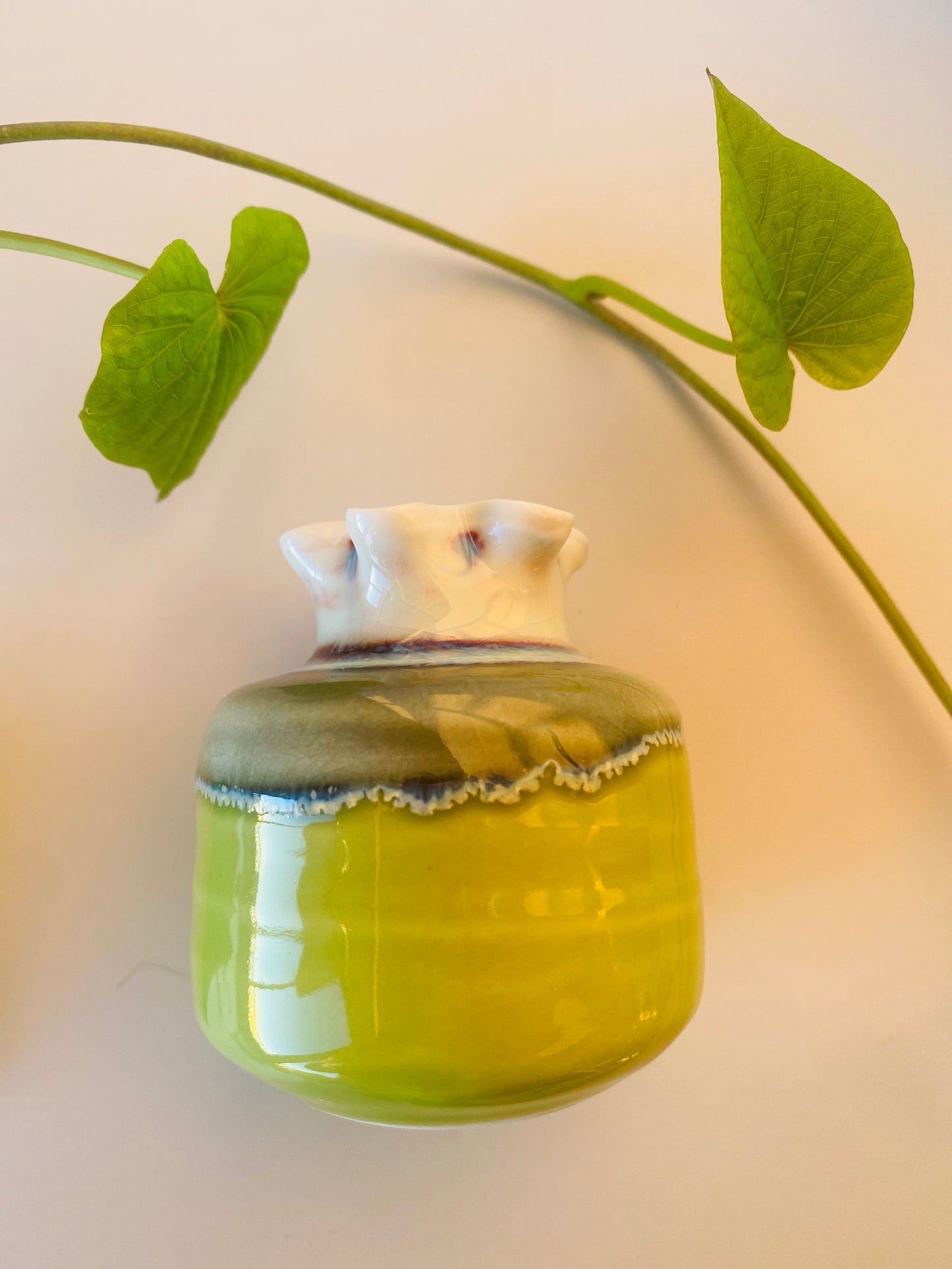 Handmade Figgy Delight Green Colour Little Vases