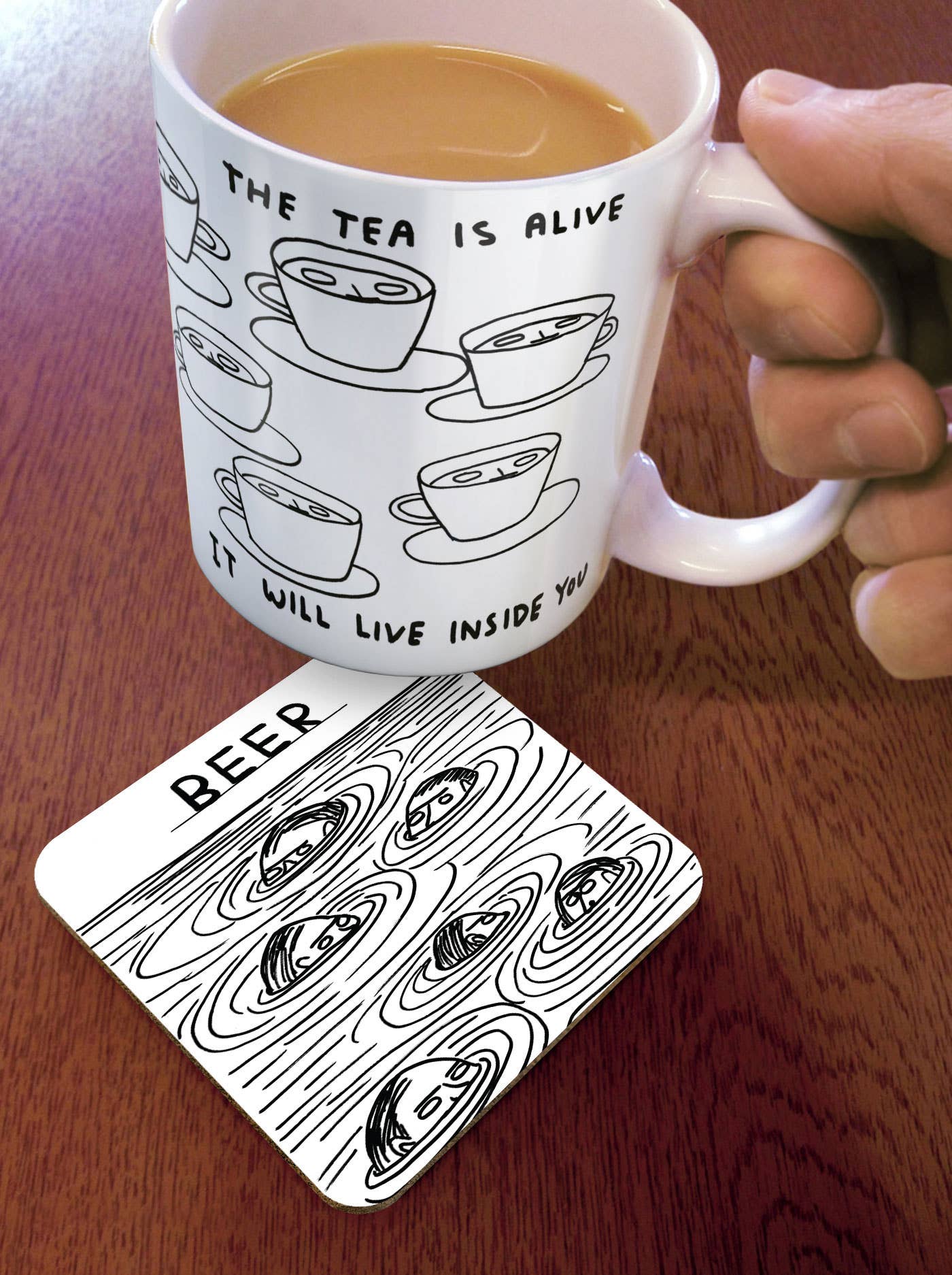 David Shrigley Coaster  Beer Swimmers